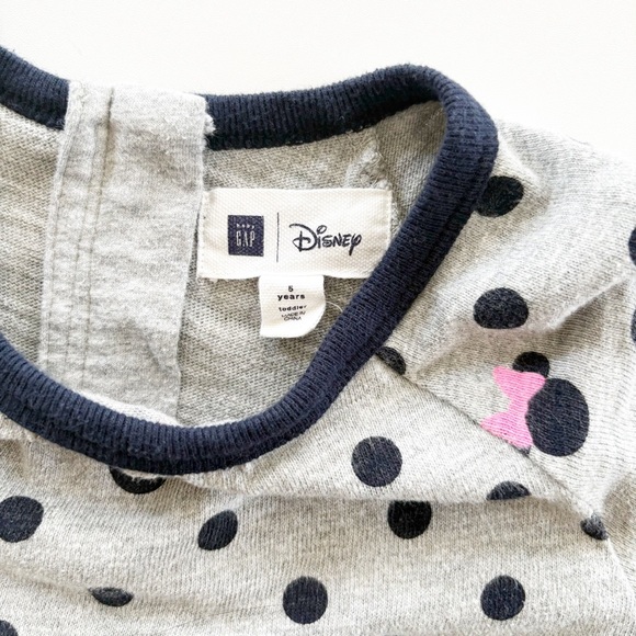 Disney Gap Girls Minnie Mouse Polka Dot Sweatshirt Dress Size 5 - Picture 6 of 8